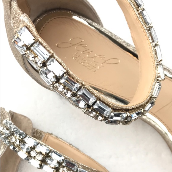 Badgley Mischka gold sparkling sandals - Picture 5 of 6